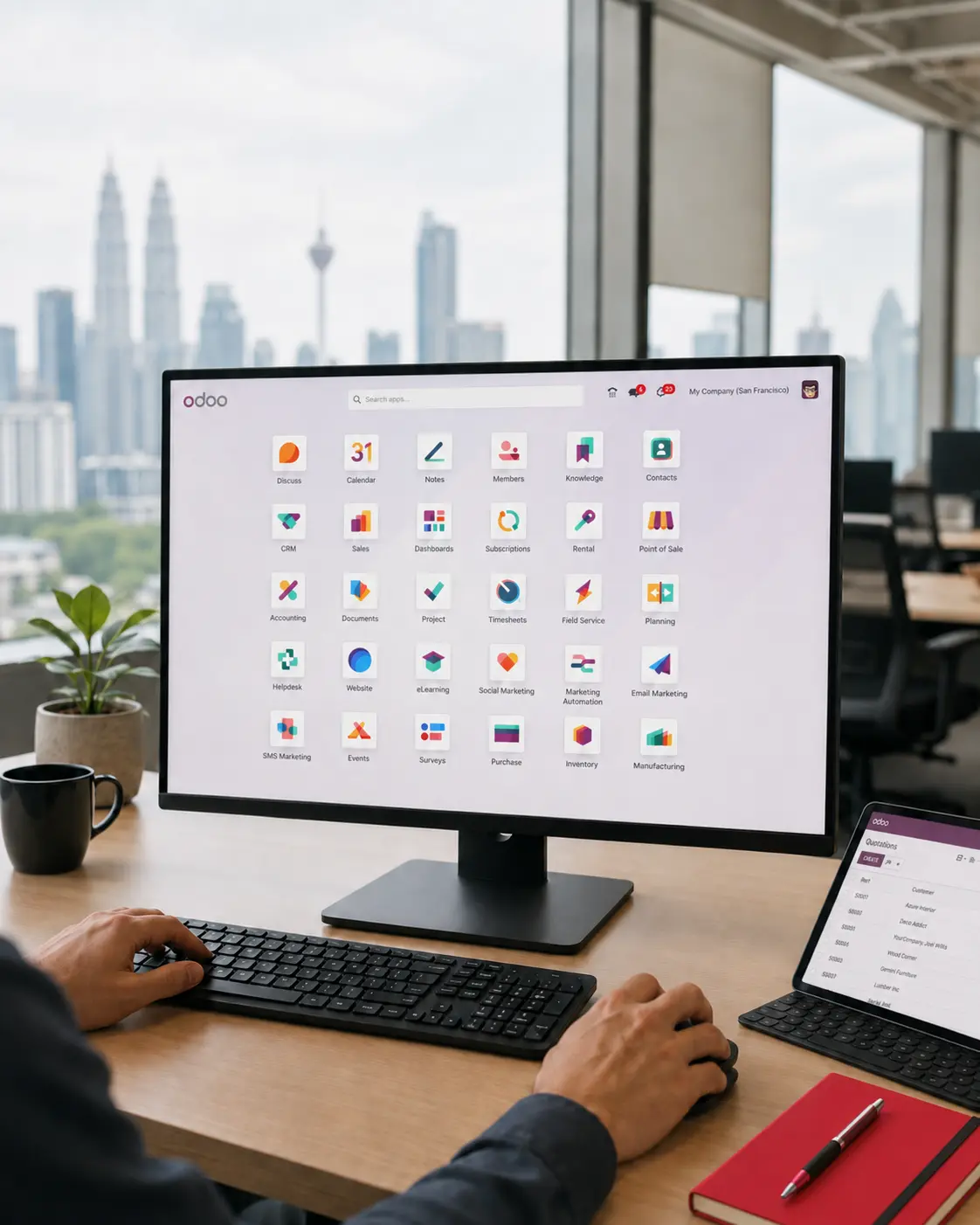 Odoo ERP dashboard in a Malaysian office — Odoo Malaysia