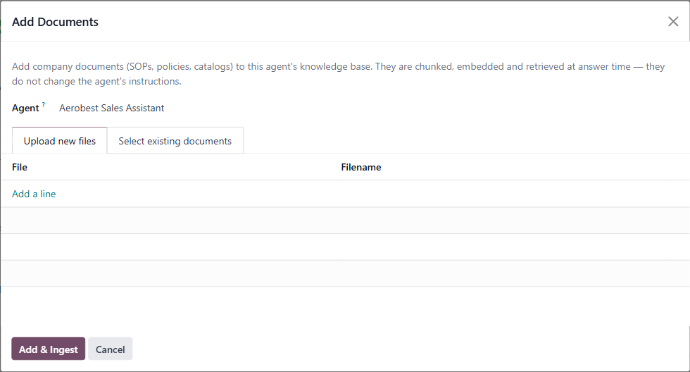 The Add Documents dialog on its Upload new files tab
